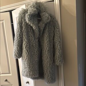 Cozy light blue Faux Fur Coat